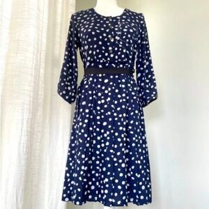 RACHEL Rachel Roy Polka Dot Navy Dress Sz Medium